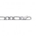 Bracelet argent 925/000 rhodiée maille figaro 2 maillons diamantée 4 faces