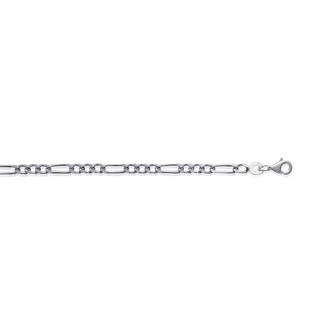 Bracelet argent 925/000 maille figaro 3 maillons diamantée 4 faces