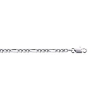 Bracelet argent 925/000 maille figaro 3 maillons diamantée 4 faces