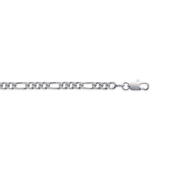 Chaîne argent 925/000 maille figaro diamantée 3 maillons 4 faces