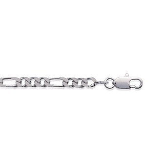 Bracelet argent 925/000 rhodiée maille figaro 3 maillons diamantée 4 faces