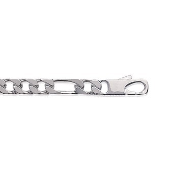 Bracelet argent 925/000 rhodiée maille figaro 3 maillons diamantée 4 faces