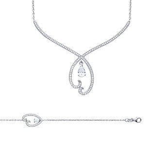 Bracelet argent 925/000 rhodiée femme oz micro serti