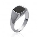 Bague argent 925/000 rhodiée imitation onyx