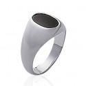 Bague argent 925/000 rhodiée imitation onyx