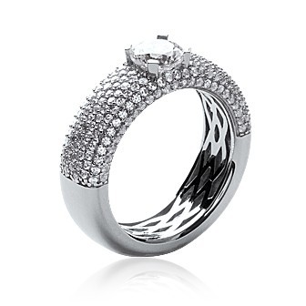 Bague argent 925/000 rhodiée oz micro serti
