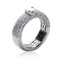 Bague argent 925/000 rhodiée oz micro serti