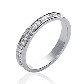 Bague argent 925/000 rhodiée oz alliance
