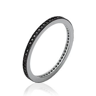Bague argent 925/000 rhodiée oz micro serti alliance