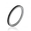 Bague argent 925/000 rhodiée oz micro serti alliance
