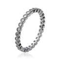 Bague argent 925/000 rhodiée oz micro serti alliance