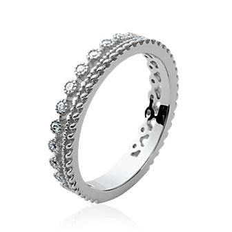 Bague argent 925/000 rhodiée oz micro serti alliance
