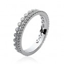 Bague argent 925/000 rhodiée oz micro serti alliance