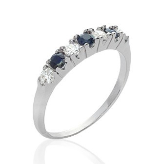 Bague argent 925/000 rhodiée oz en pierres véritables