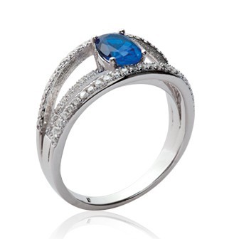 Bague argent 925/000 rhodiée oz micro serti