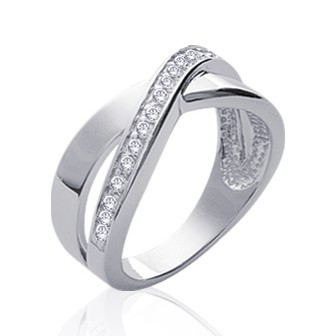 Bague argent 925/000 rhodiée oz