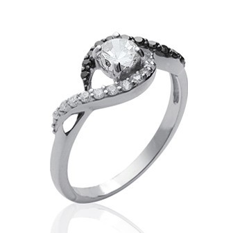 Bague argent 925/000 rhodiée oz