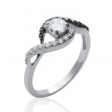Bague argent 925/000 rhodiée oz