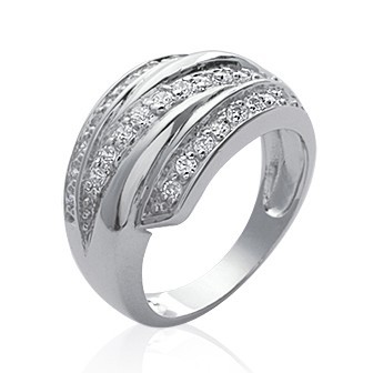 Bague argent 925/000 rhodiée oz
