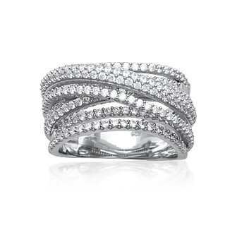 Bague argent 925/000 rhodiée oz micro serti