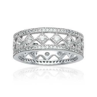 Bague argent 925/000 rhodiée oz micro serti