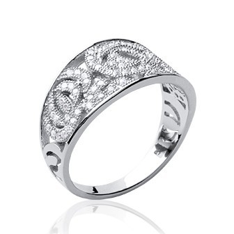 Bague argent 925/000 rhodiée oz micro serti
