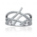 Bague argent 925/000 rhodiée oz micro serti