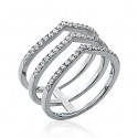 Bague argent 925/000 rhodiée oz micro serti