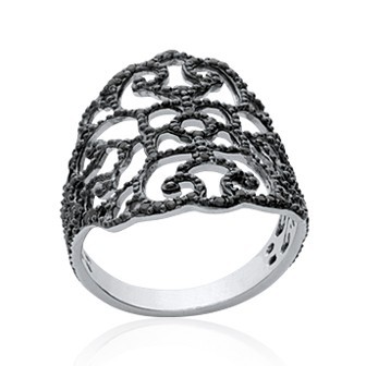Bague argent 925/000 rhodiée oz