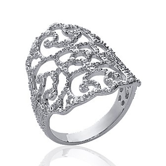 Bague argent 925/000 rhodiée oz