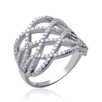 Bague argent 925/000 rhodiée oz micro serti