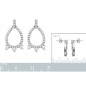 Boucles d'oreilles argent 925/000 rhodiée oz micro serti