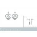 Boucles d'oreilles argent 925/000 rhodiée oz micro serti