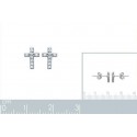 Boucles d'oreilles argent 925/000 rhodiée oz micro serti