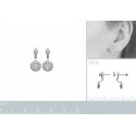 Boucles d'oreilles argent 925/000 rhodiée oz micro serti Lobes d'oreilles