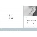 Boucles d'oreilles argent 925/000 rhodiée oz Lobes d'oreilles 