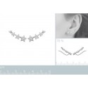 Boucles d'oreilles argent 925/000 rhodiée oz micro serti contour d'oreilles