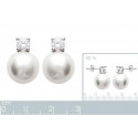 Boucles d'oreilles argent 925 rhodiée oz imitation perles
