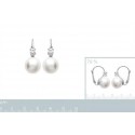 Boucles d'oreilles argent 925/000 rhodiée oz imitation perles
