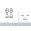 Boucles d'oreilles argent 925/000 rhodiée oz imitation perles