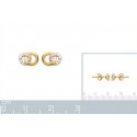 Boucles d'oreilles plaqué or 750/000 3 microns bicolore oz