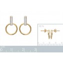 Boucles d'oreilles plaqué or 750/000 3 microns bicolore oz