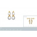 Boucles d'oreilles plaqué or 750/000 3 microns bicolore oz micro serti