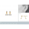 Boucles d'oreilles plaqué or 750 3 microns bicolore oz micro serti