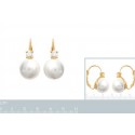 Boucles d'oreilles plaqué or 750/000 3 microns oz imitation perle 