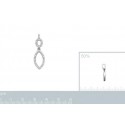 Pendentif argent rhodiée 925/000 oz micro serti