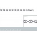 Bracelet argent 925/000 rhodiée maille grains de café 