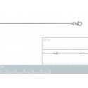 Chaîne argent 925/000 rhodiée 2 rangs réglable 