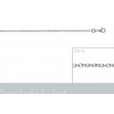Chaîne argent 925/000 rhodiée maille forçat diamantée 