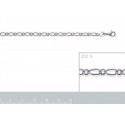 Chaîne argent 925/000 maille figaro diamantée 4 faces 1 maillon 